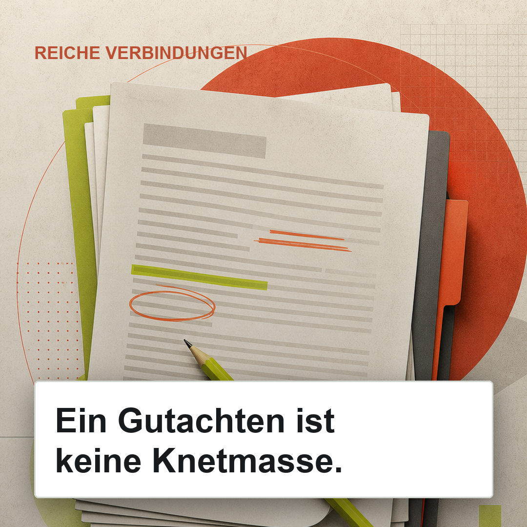 Überarbeitete Share-Grafik: Ein Gutachten ist keine Knetmasse